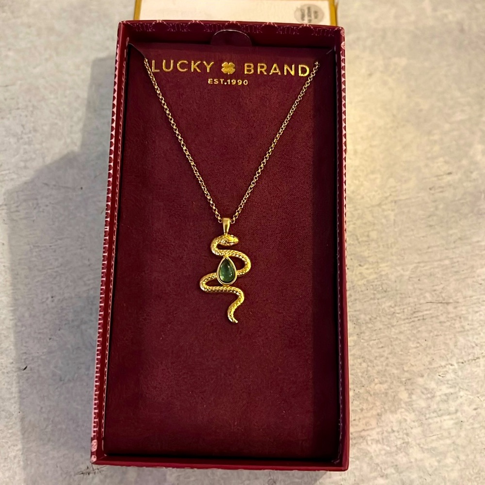 Lucky gold snake necklace